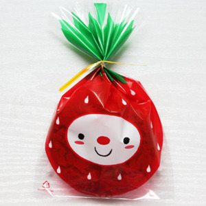 Cute Strawberry plastic cookie packaging